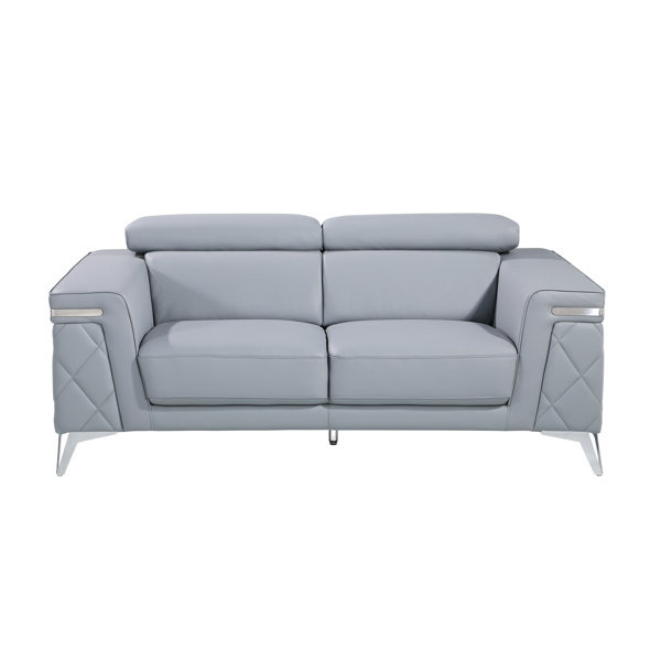 Orren Ellis 3 Piece Top Grain Italian Leather Living Room Set Wayfair